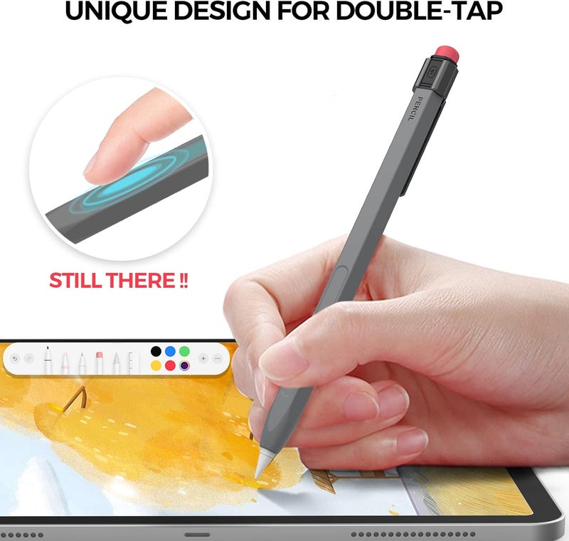 TRONWIN Apple Pencil 2 Case - Silicone Cover with Clip - Compatible with Apple Pencil 2 for iPad Pro (Deep Gray) - Image 4